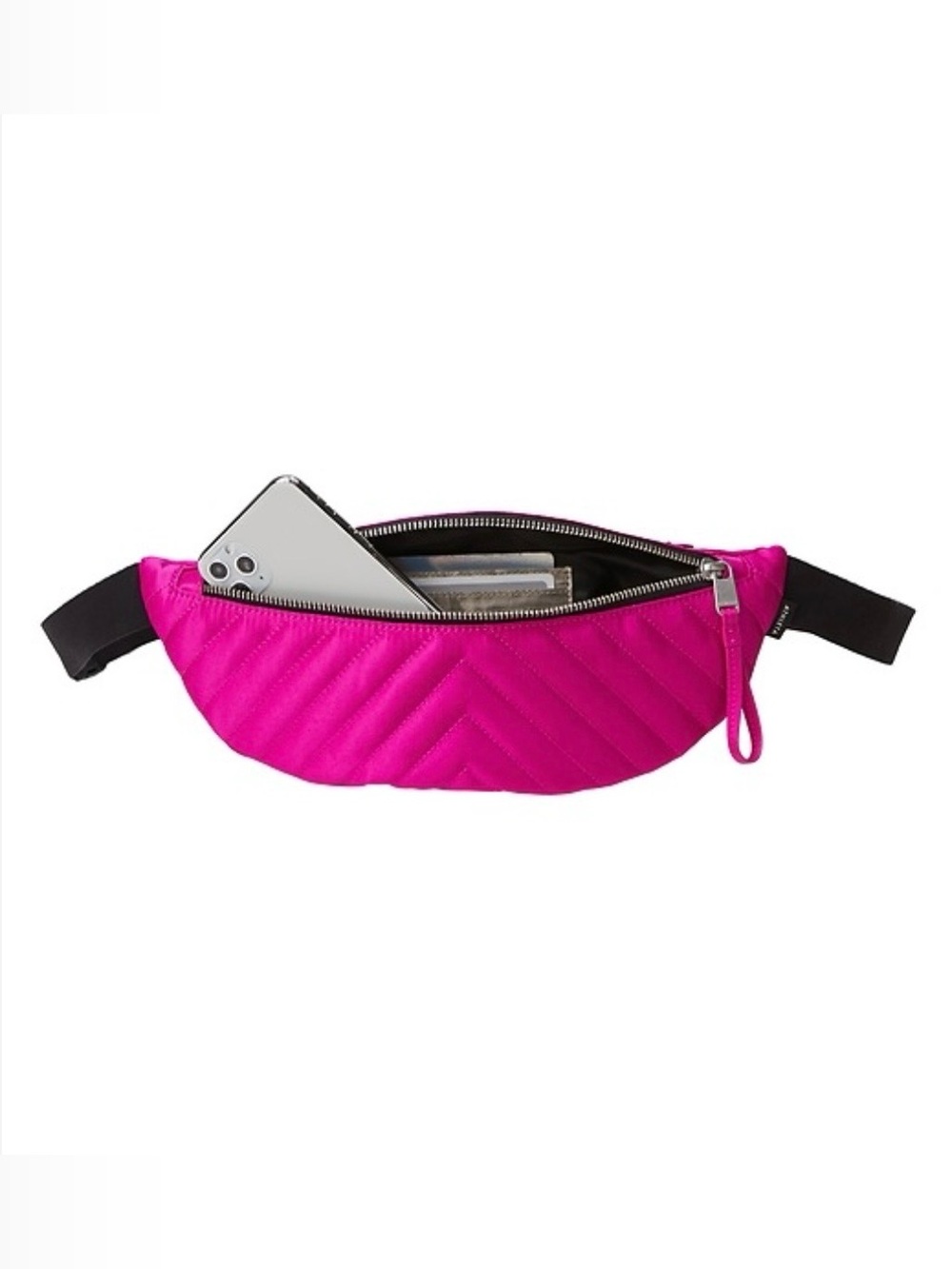 Athleta Kinetic Quilted Fuchsia Shine Belt Bag Fanny Pack Travel Pouch Purse